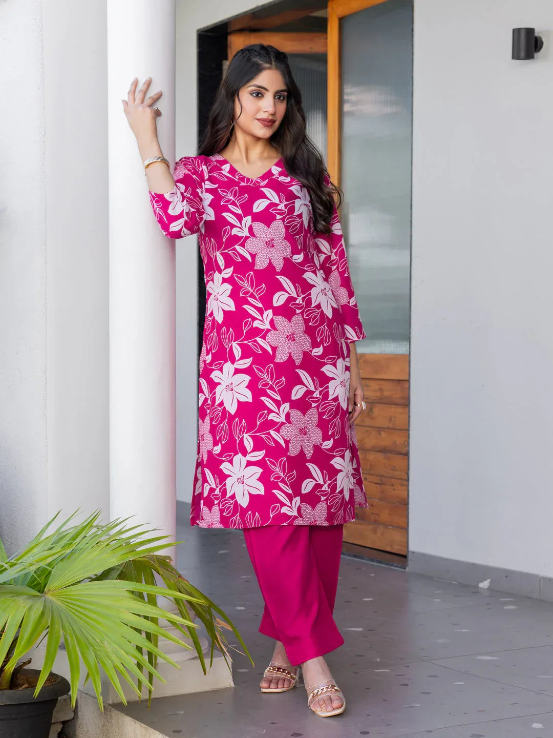 Cotton Blend Printed Kurti Pant Set for Women – Rani - Evara Clothes