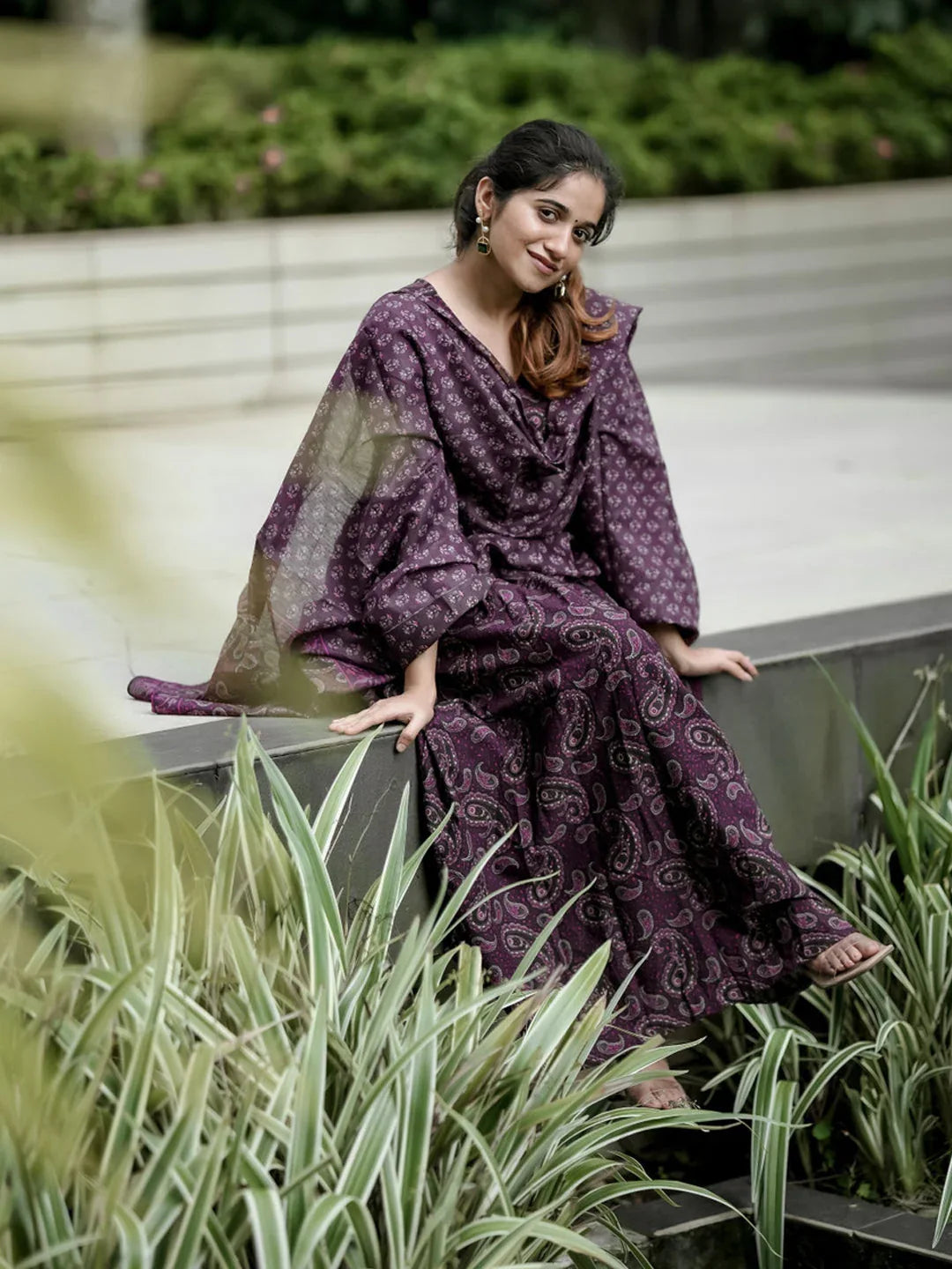 Rayon Printed Kurti Pant Dupatta Set for Women – Jamun - Evara Clothes